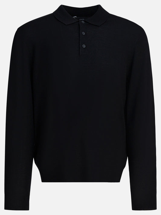 Polo con bottoni Solid colour  Nero - Vince Uomo | PLP | VIETTI Online Store 
